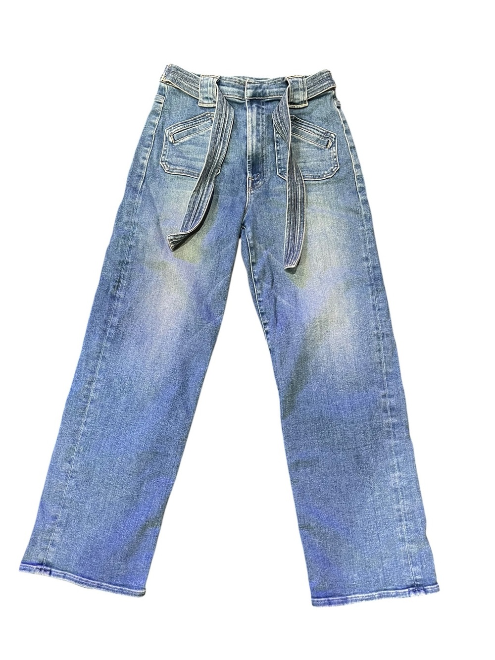 MOTHER The Rambler Tie Patch Ultra High-Rise Jeans - Picture 3 of 9